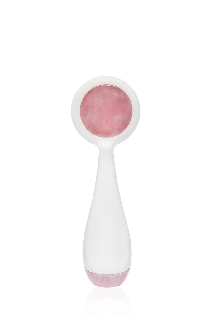Силиконовая щёточка для очищения ПРО, Белый с Розовым Кварцем в интернет-магазине Authentica.love