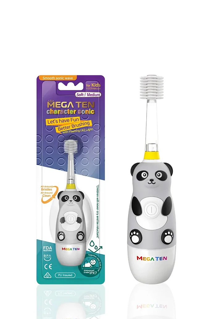 Детская электрическая зубная щетка MEGA TEN KIDS SONIC Панда в интернет-магазине Authentica.love