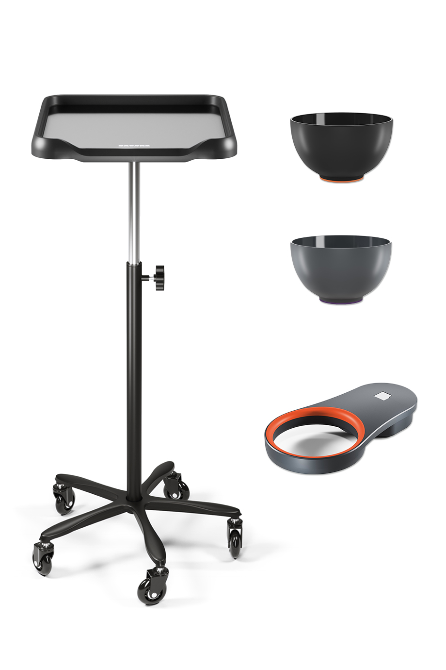 Комплект М (стол черный, чаша черная, графит, держ/фен классика оранж) в интернет-магазине Authentica.love