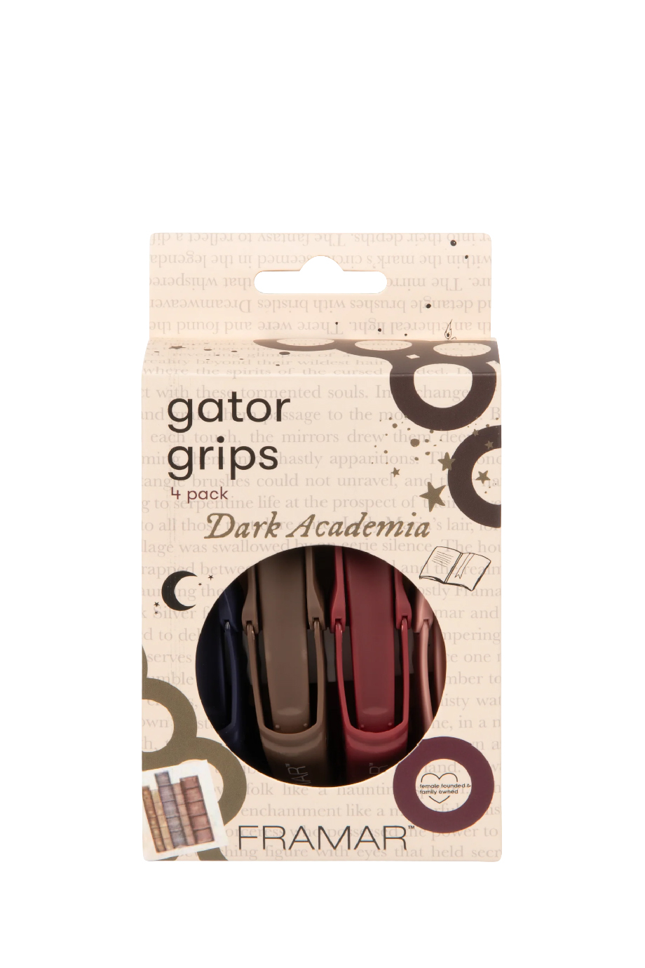 Зажимы с прорезиненным покрытием «Темная Академия», 4 шт.