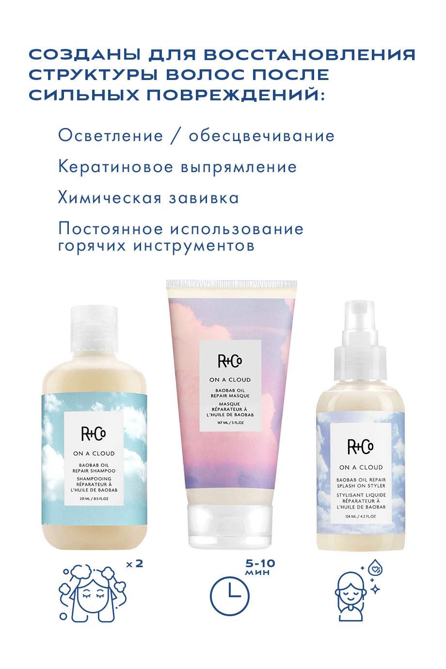 НА ОБЛАКЕ шампунь для восстановления волос с маслом баобаба изобр. 2