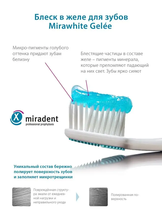Mirawhite gelee желе для интенсивной чистки и полирования поверхности зубов в интернет-магазине Authentica.love