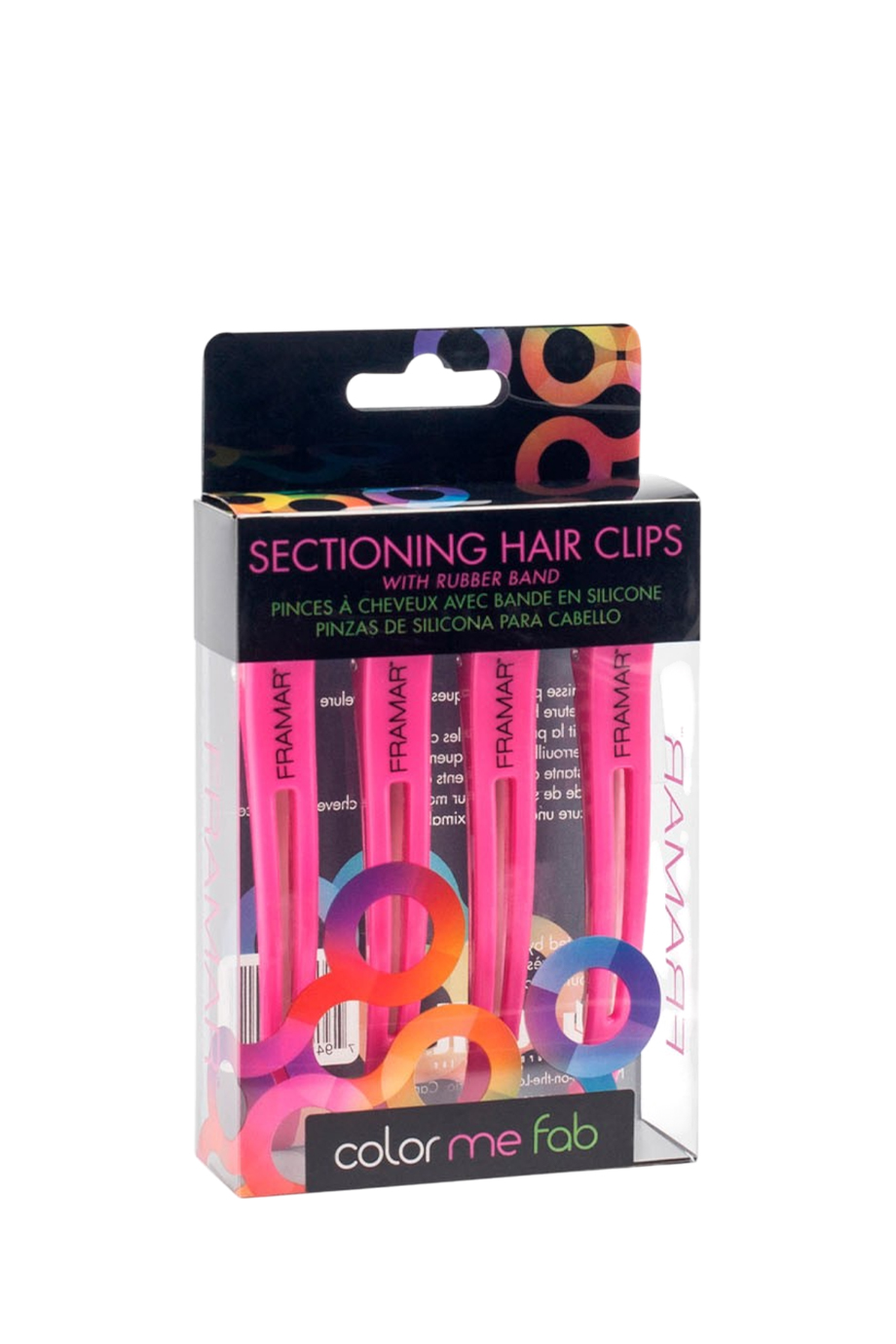 Зажим с эластичной вставкой (фуксия), 4 шт.